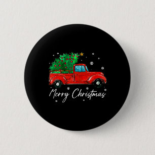 Badge Rond 5 Cm Noël Wagon Vintage - Arbre sur la voiture Vacances