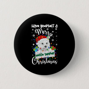 Badge Rond 5 Cm Noël Westin West Highland White Terrier Noël