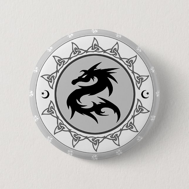 Badge Rond 5 Cm Noeud 4 de dragon (Devant)