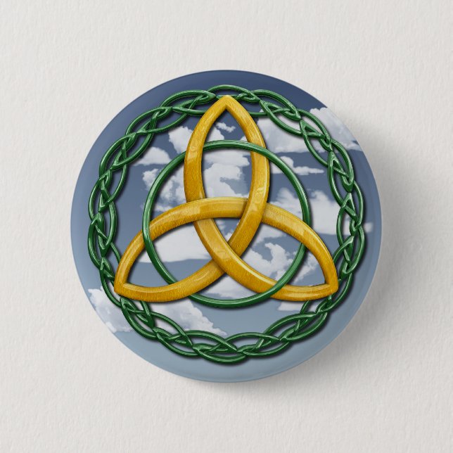 Badge Rond 5 Cm Noeud celtique de trinité (Devant)
