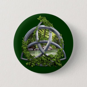 Badge Rond 5 Cm Noeud celtique de trinité de chrome