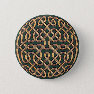 Badge Rond 5 Cm Noeud celtique en or