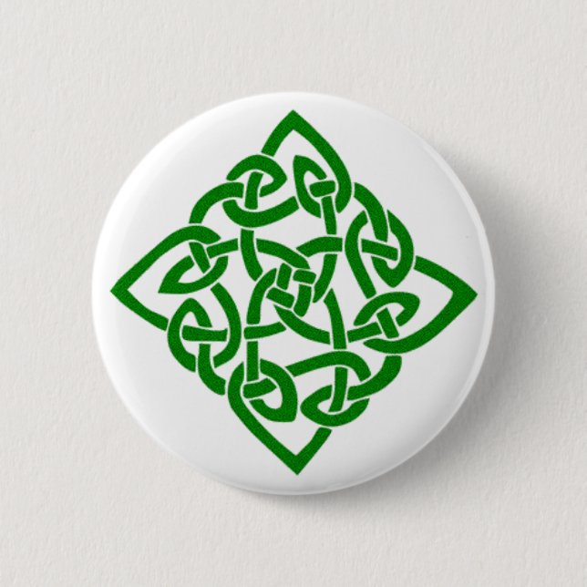Badge Rond 5 Cm Noeud celtique vert (Devant)