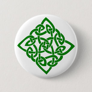 Badge Rond 5 Cm Noeud celtique vert