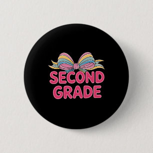 Badge Rond 5 Cm Nœud Coquette de Deuxième Année Enseignants Retour