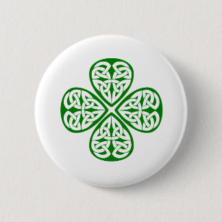 Badge Rond 5 Cm noeud vert de celtic de shamrock