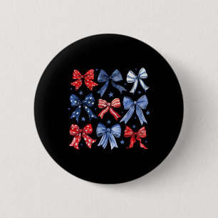 Badge Rond 5 Cm Nœuds 4 juillet Nœuds patriotiques Femmes Filles E
