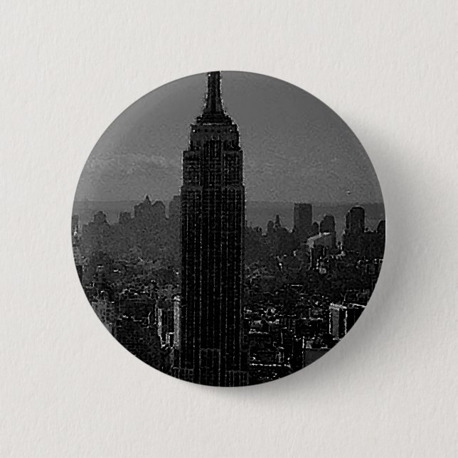 Badge Rond 5 Cm Noir blanc New York (Devant)