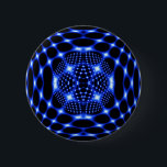 Badge Rond 5 Cm Noir bleu néon fractal<br><div class="desc">Noir bleu néon fractal</div>