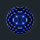 Badge Rond 5 Cm Noir bleu néon fractal<br><div class="desc">Noir bleu néon fractal</div>