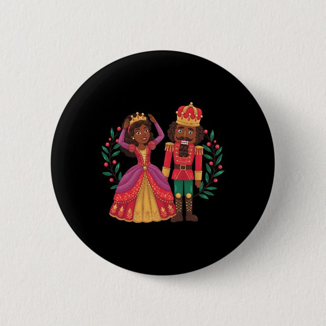 Badge Rond 5 Cm Noir Casse-Noir Plum Fée Kwanzaa Africaine (Devant)