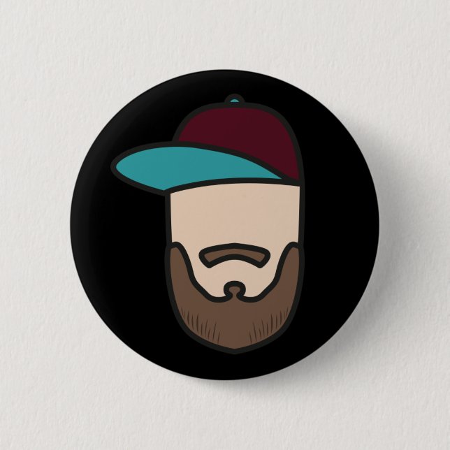 Badge Rond 5 Cm Noir de bouton de Curlingseb (Devant)