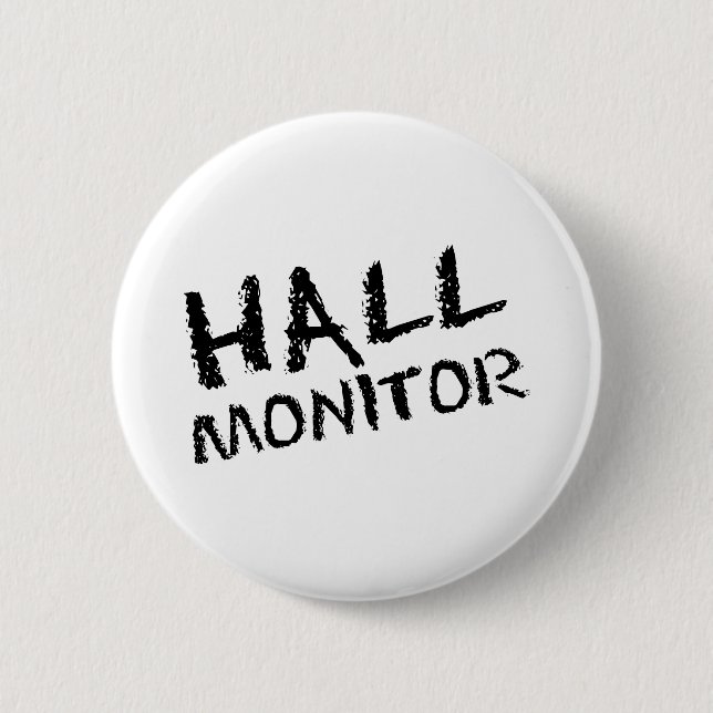Badge Rond 5 Cm Noir de moniteur de Hall (Devant)