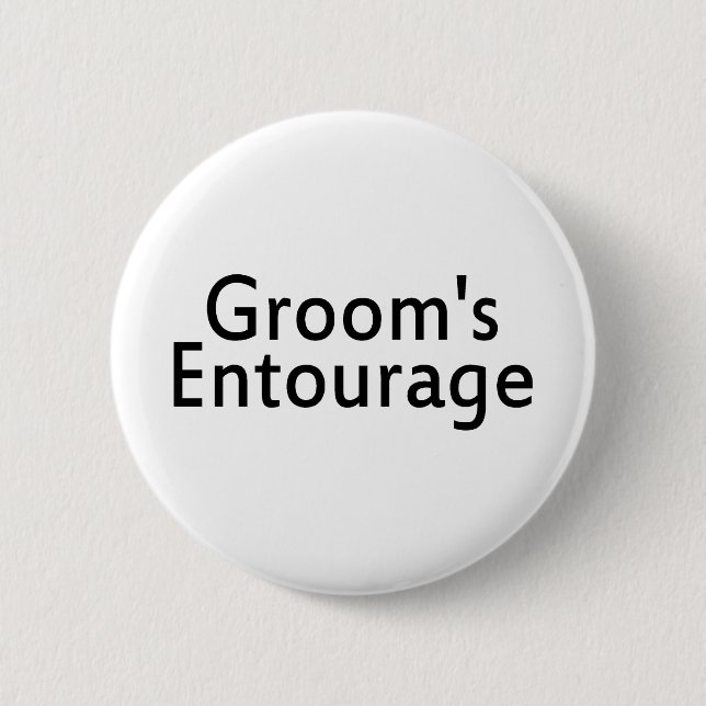 Badge Rond 5 Cm Noir d'entourage de mariés (Devant)