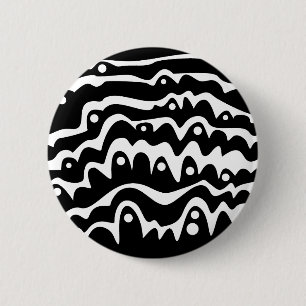 Badge Rond 5 Cm Noir et blanc Abstrait