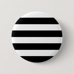 Badge Rond 5 Cm Noir et blanc rayé