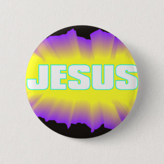 Badge Rond 5 Cm Noir et pourpre de Jésus