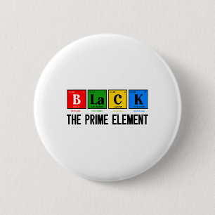 Badge Rond 5 Cm Noir Le Premier Élément Noir Histoire Mois Période