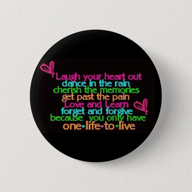 Badge Rond 5 Cm Noir mignon de bouton de citation (Devant)