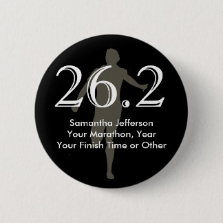 Badge Rond 5 Cm Noir personnalisé de souvenir du marathonien 26,2
