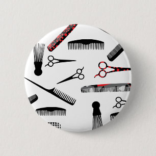 Badge Rond 5 Cm Noir rouge cheveux naturels