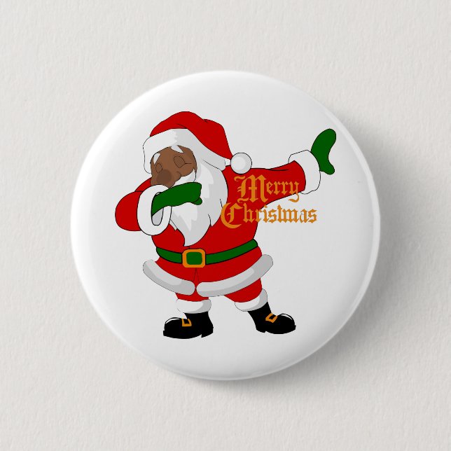 Badge Rond 5 Cm noir santa claus (Devant)