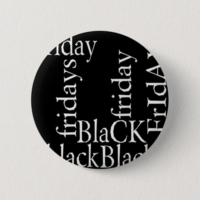 Badge Rond 5 Cm Noir Vendredi (Devant)