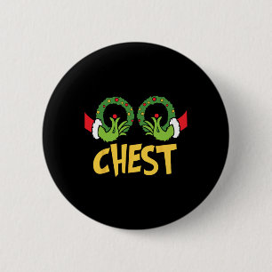 Badge Rond 5 Cm Noix de poitrine Noël Amusant Correspondance Coupl
