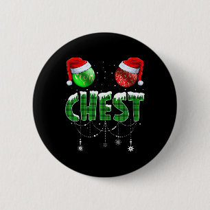 Badge Rond 5 Cm Noix de poitrine Noël Correspondantes Couple Chest