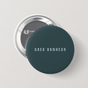Badge Rond 5 Cm Nom au look moderne et élégant Bleu gris