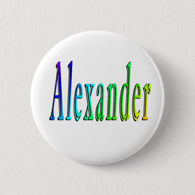 Badge Rond 5 Cm Nom d'Alexandre Coloré (Devant)