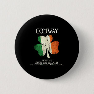 Badge Rond 5 Cm Nom de famille Conway Irlande Famille Maison Irlan