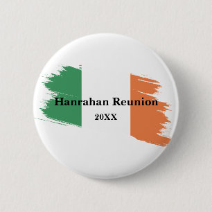 Badge Rond 5 Cm Nom de famille irlandais Drapeau personnalisé Coul