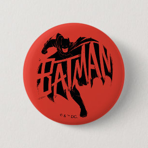 Badge Rond 5 Cm Nom de la brosse à encre Batman
