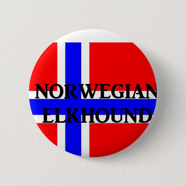 Badge Rond 5 Cm nom de l'elkhound norvégien drapeau-norvège (Devant)