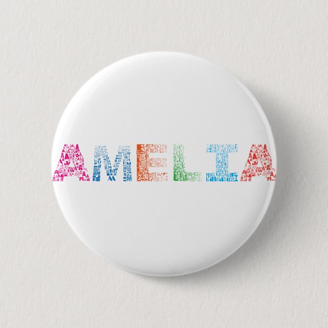 Badge Rond 5 Cm Nom de lettre d'Amelia (Devant)
