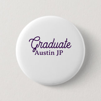 Badge Rond 5 Cm nom de remise de diplôme violet simple minimal sty