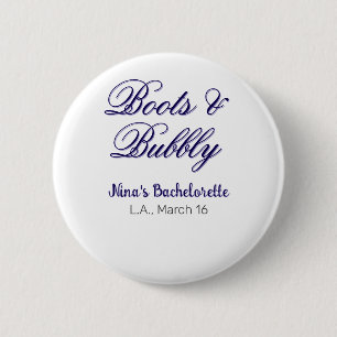 Badge Rond 5 Cm nom d'enterrement de vie de jeune fille Boots & Bu