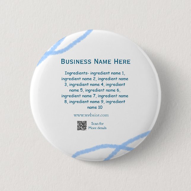 Badge Rond 5 Cm Nom d'ingrédient ajouter nom d'entreprise site Web (Devant)