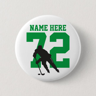 Badge Rond 5 Cm Nom du joueur de hockey personnalisé Numéro de l'a
