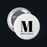 Badge Rond 5 Cm Nom du monogramme simple<br><div class="desc">La typographie moderne minimaliste monogramme design qui peut être modifié pour personnaliser.</div>