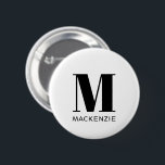 Badge Rond 5 Cm Nom du monogramme simple<br><div class="desc">La typographie moderne minimaliste monogramme design qui peut être modifié pour personnaliser.</div>