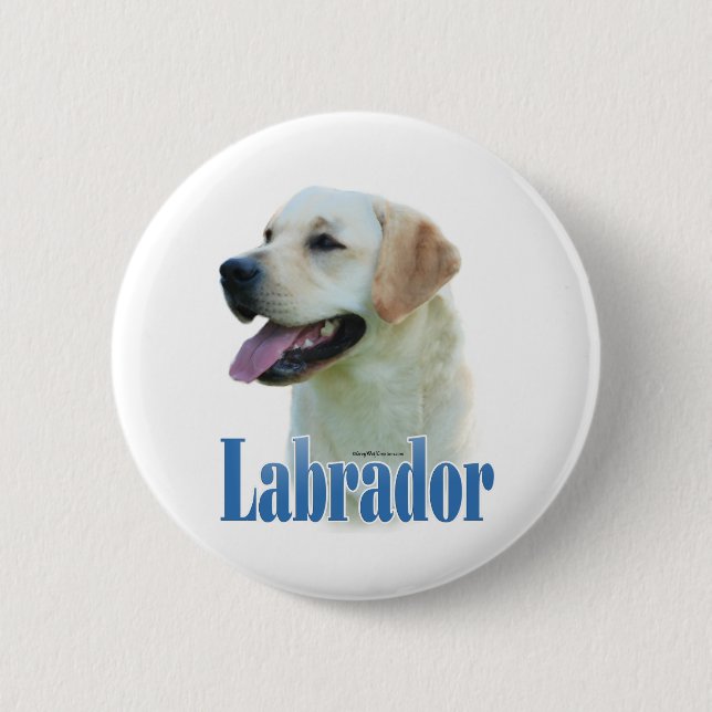 Badge Rond 5 Cm Nom du trieur du Labrador jaune - Bouton (Devant)