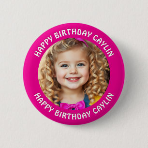 Badge Rond 5 Cm Nom et photo personnalisés Anniversaire