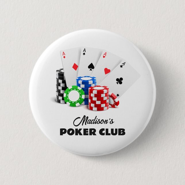 Badge Rond 5 Cm Nom et texte personnalisés Poker / Casino (Devant)