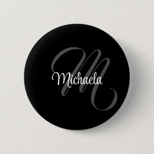 Badge Rond 5 Cm Nom initial de monogramme moderne minimaliste