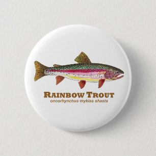 Badge Rond 5 Cm Nom latin de la truite arc-en-ciel