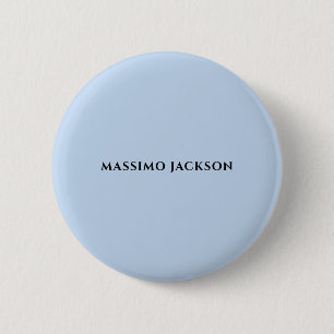 Badge Rond 5 Cm Nom minimaliste moderne bleu pâle professionnel