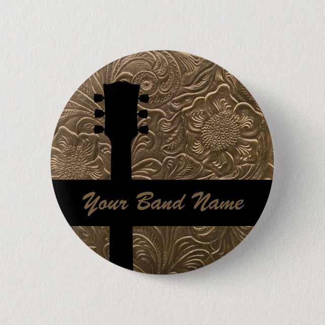 Badge Rond 5 Cm Nom personnalisé Band Merch Rock Guitare Music Pin (Devant)