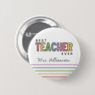 Badge Rond 5 Cm Nom personnalisé Colorful Enseignant Appréciation 